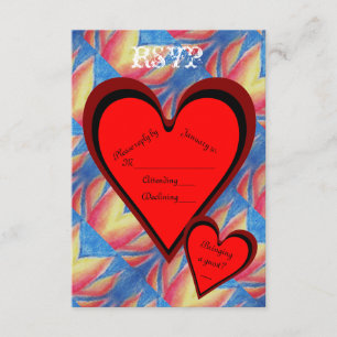 Hearts on Fire Romantic Valentines Day RSVP Card