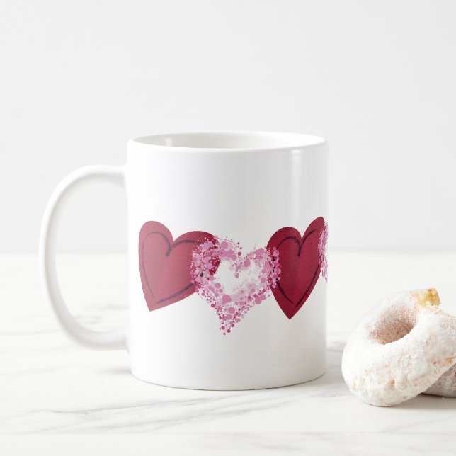 Hearts on Hearts Mug (With Donut)