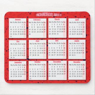 Hearts on red mousepad/ calendar mouse mat
