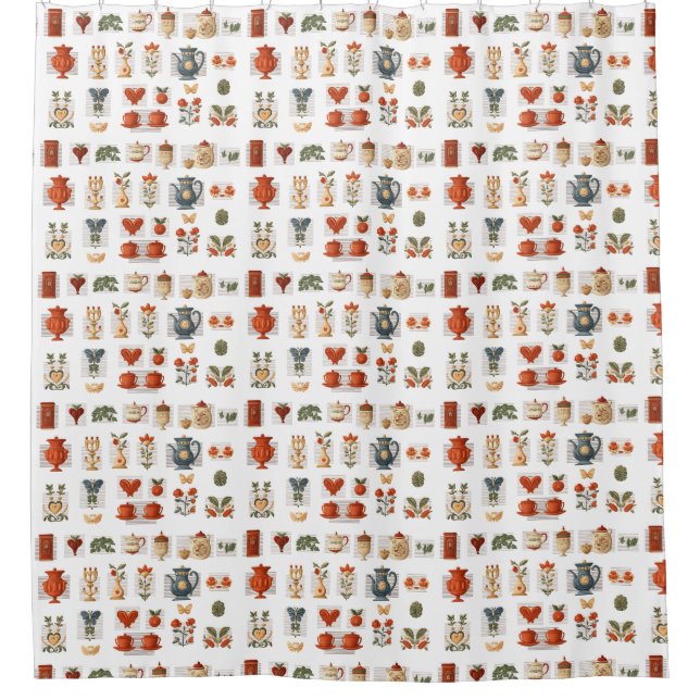 Hearts on Shower Curtain (Front)