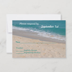 Hearts on the Beach Wedding Invitation RSVP