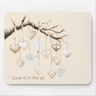 Hearts on Tree Branch Love Mouse Mat