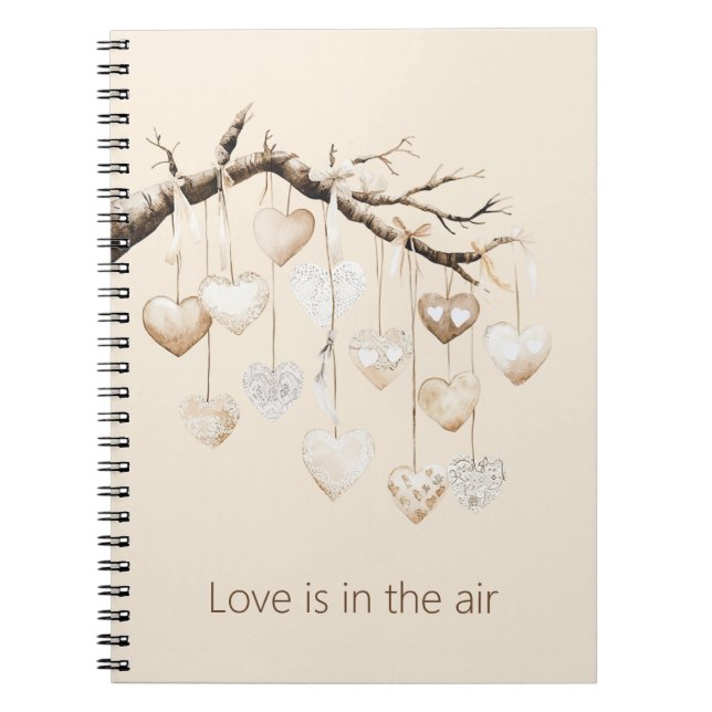 Hearts on Tree Branch Love Notebook (Front)