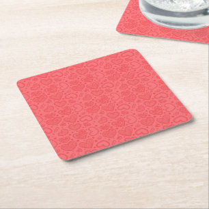 Hearts Paper Coaster Love - Red