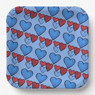 Hearts paper plate