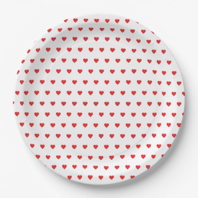 Hearts Paper Plate (Front)