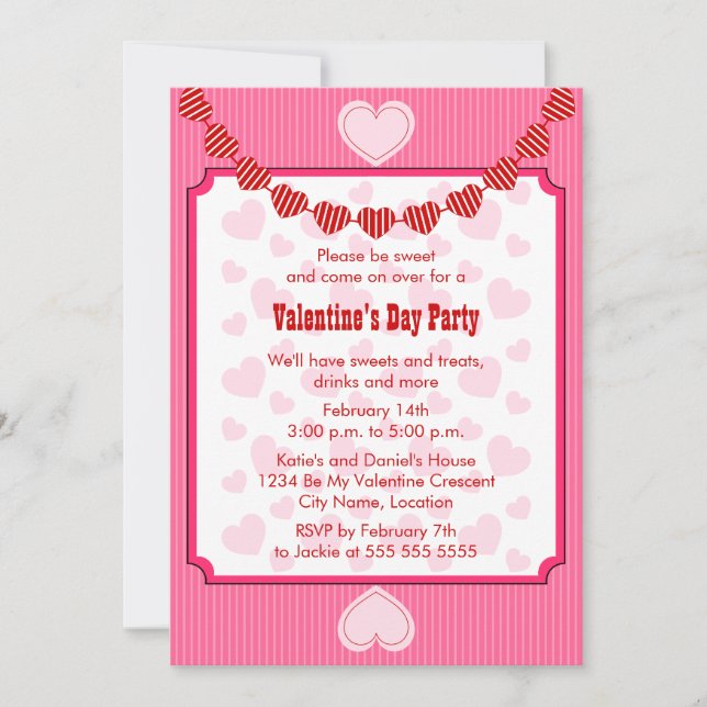 Hearts Party Invitation (Front)