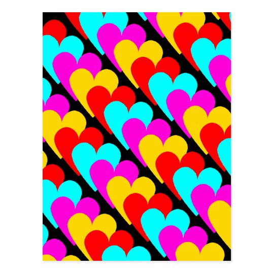 Hearts patchwork postcard