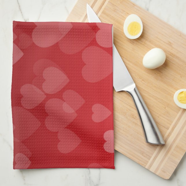 Hearts Pattern 19 Tea Towel (Quarter Fold)