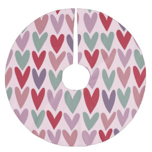 Hearts Pattern 1 Brushed Polyester Tree Skirt
