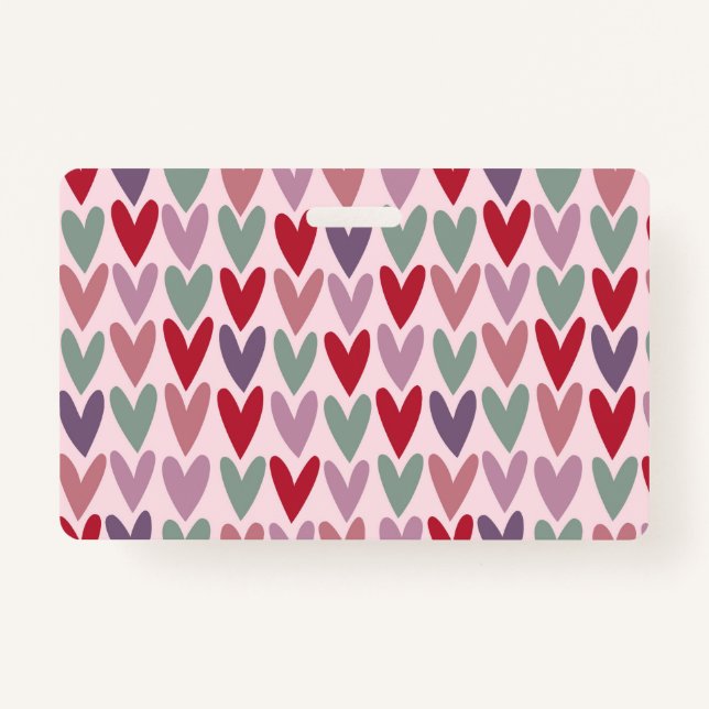 Hearts Pattern 1 ID Badge (Front)