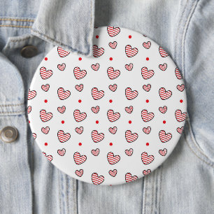 Hearts Pattern 21 6 Cm Round Badge