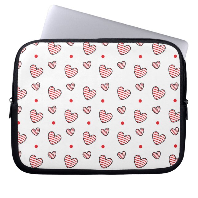 Hearts Pattern 21 Laptop Sleeve (Front)