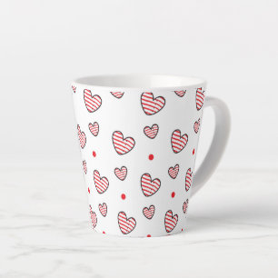Hearts Pattern 21 Latte Mug