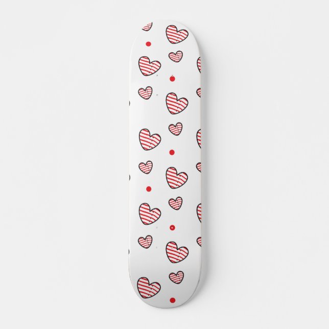 Hearts Pattern 21 Skateboard (Front)