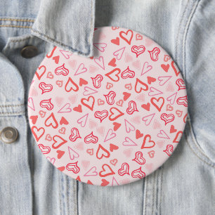 Hearts Pattern 23 6 Cm Round Badge