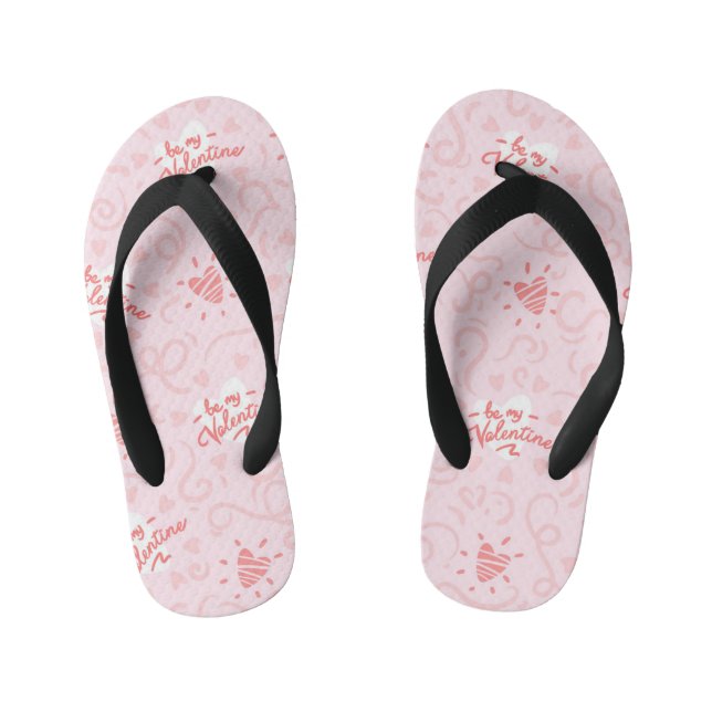Hearts Pattern 25 Kid's Flip Flops (Footbed)
