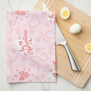 Hearts Pattern 25 Tea Towel