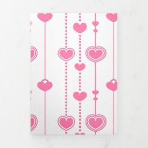 Hearts Pattern 26 Tri-Fold Holiday Card