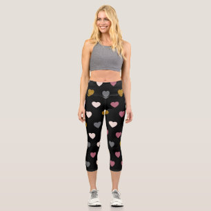 Hearts Pattern 30 Capri Leggings