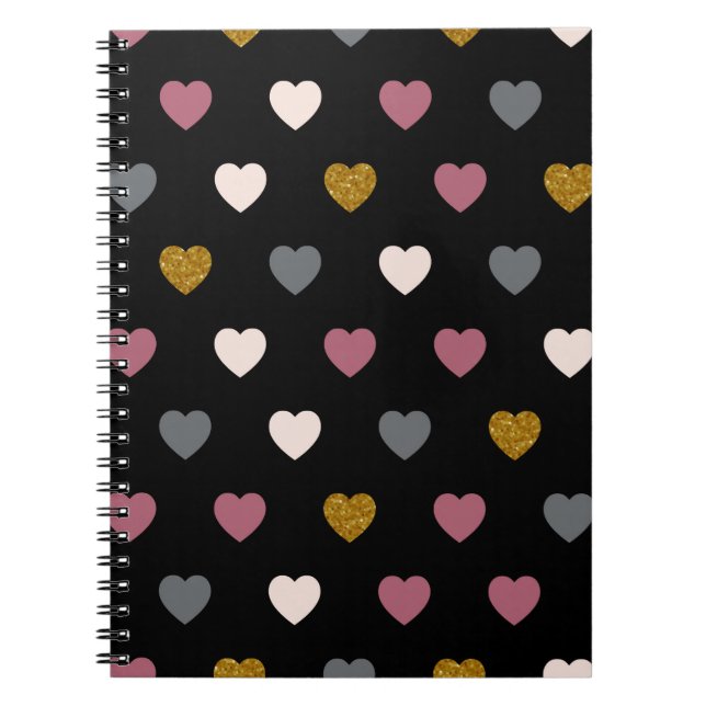 Hearts Pattern 30 Notebook (Front)