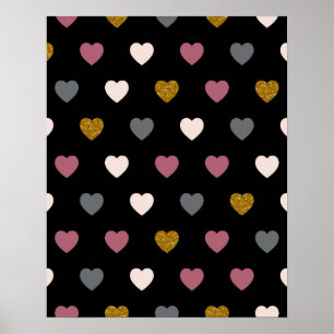 Hearts Pattern 30 Poster