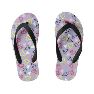 Hearts Pattern 31 Kid's Flip Flops