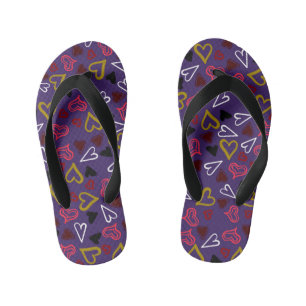 Hearts Pattern 32 Kid's Flip Flops