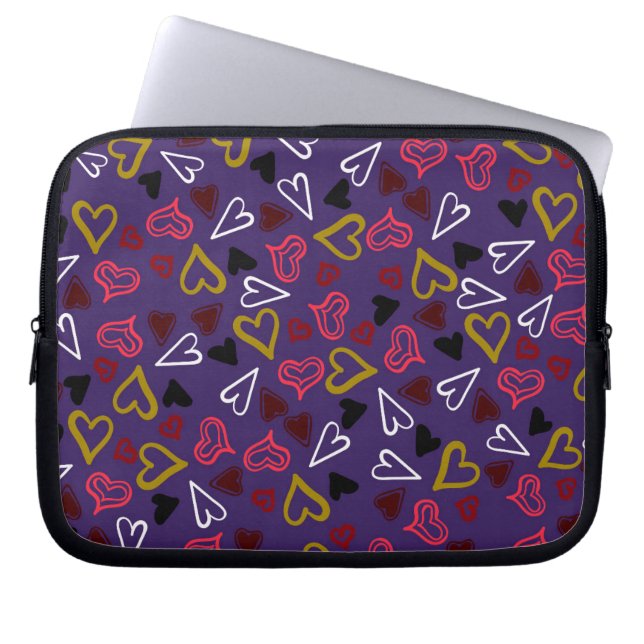 Hearts Pattern 32 Laptop Sleeve (Front)