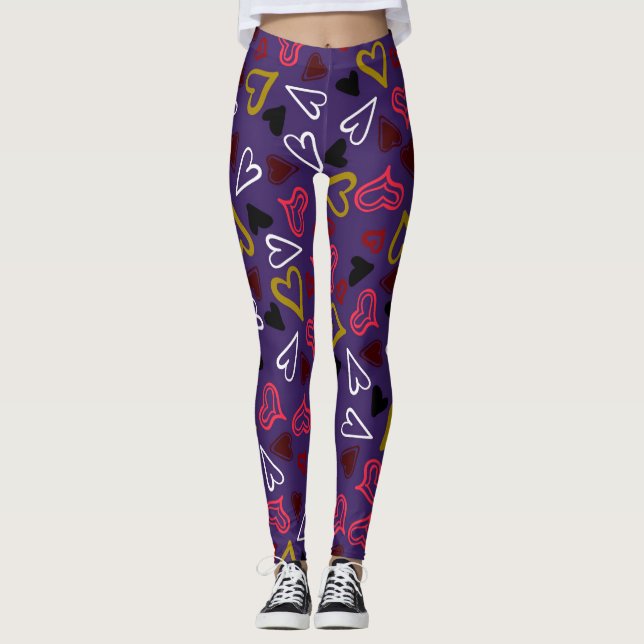 Hearts Pattern 32 Leggings (Front)