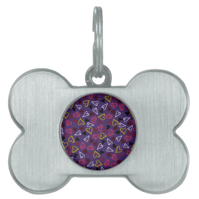Hearts Pattern 32 Pet ID Tag (Front)