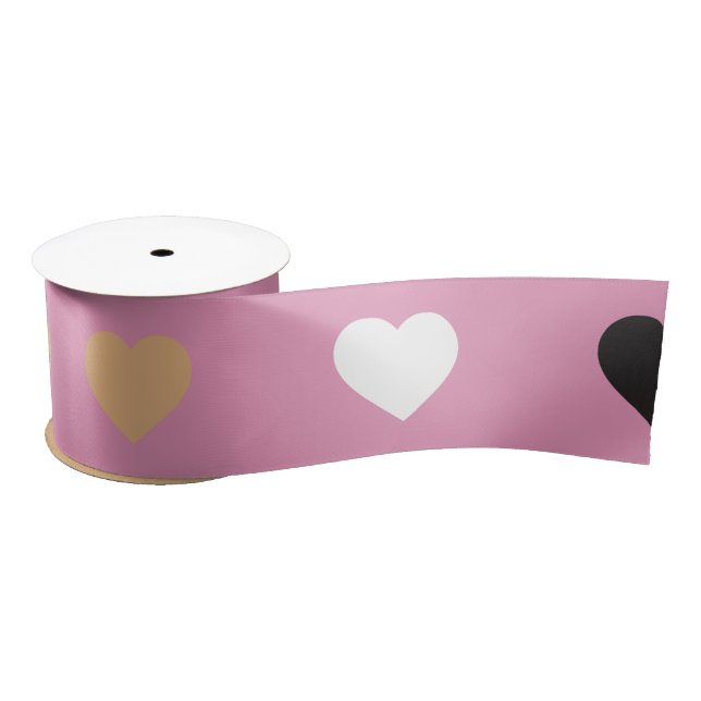 Hearts Pattern 32 Satin Ribbon (Spool)