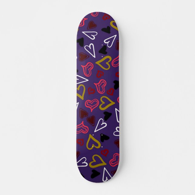 Hearts Pattern 32 Skateboard (Front)