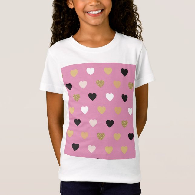 Hearts Pattern 32 T-Shirt (Front)