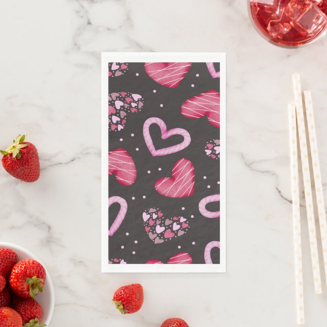 Hearts Pattern 34 Napkin (Insitu)