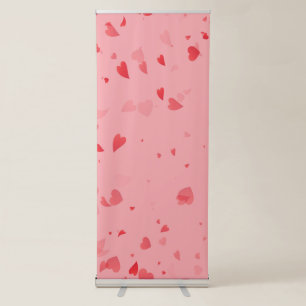 Hearts Pattern 34 Retractable Banner