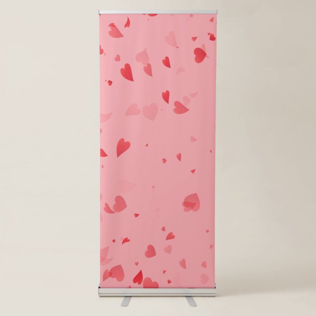 Hearts Pattern 34 Retractable Banner (Front)