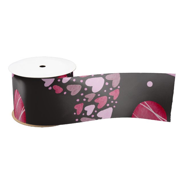 Hearts Pattern 34 Satin Ribbon (Spool)