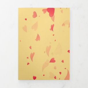 Hearts Pattern 38 Tri-Fold Holiday Card
