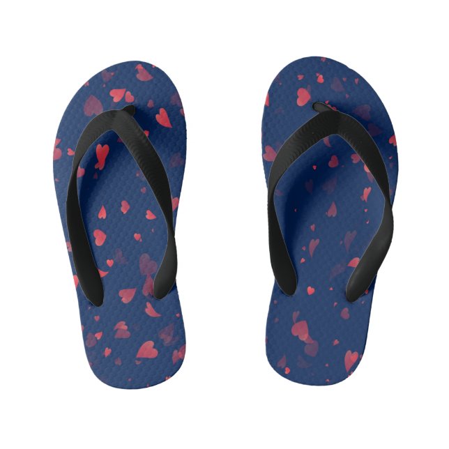 Hearts Pattern 40 Kid's Flip Flops (Footbed)