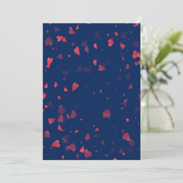 Hearts Pattern 40 Thank You Card (Standing Front)