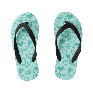 Hearts Pattern 60 Kid's Flip Flops