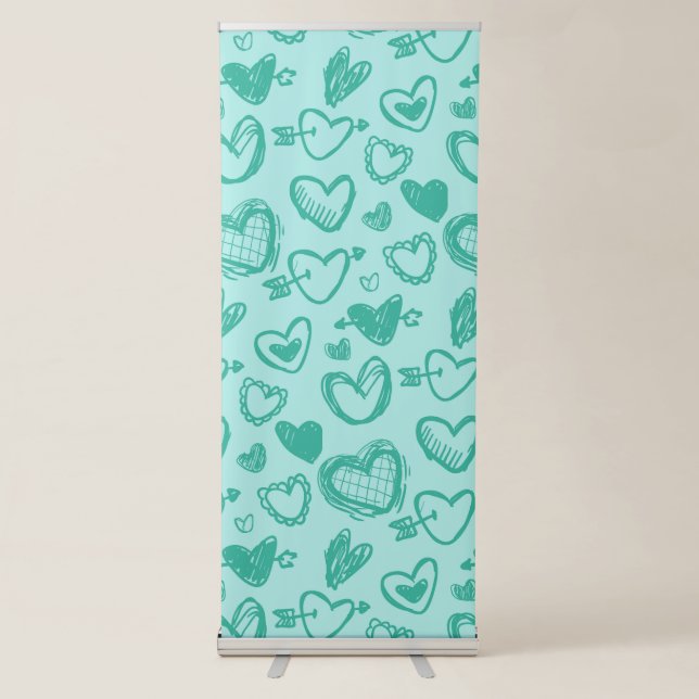 Hearts Pattern 60 Retractable Banner (Front)