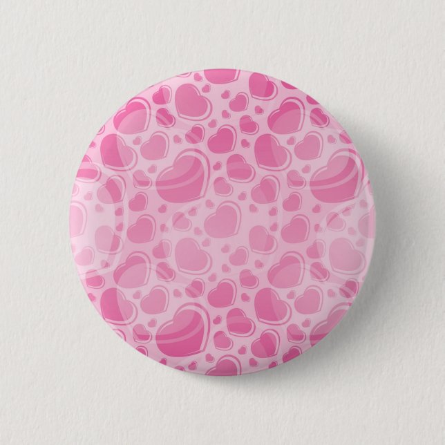 Hearts pattern 6 cm round badge (Front)