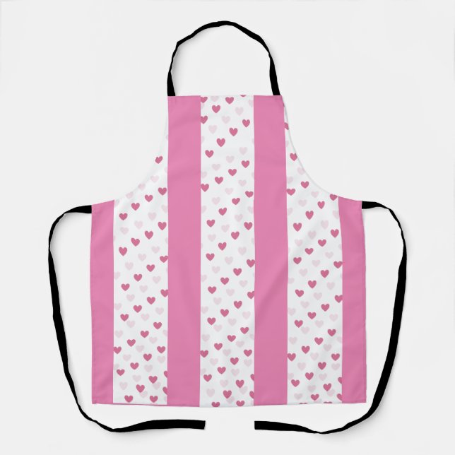 Hearts pattern All-Over Print Apron (Front)