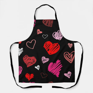 Hearts pattern apron