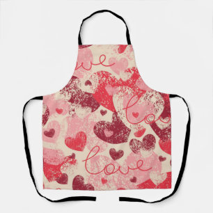 Hearts pattern apron