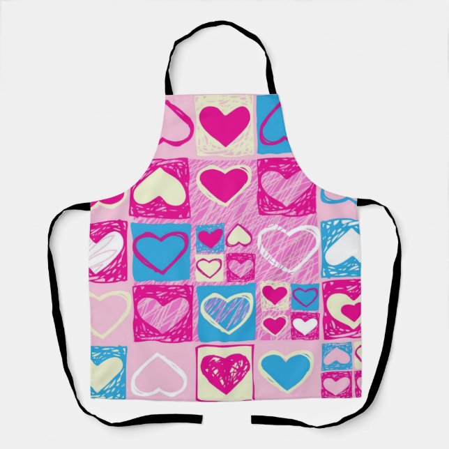 Hearts pattern apron (Front)