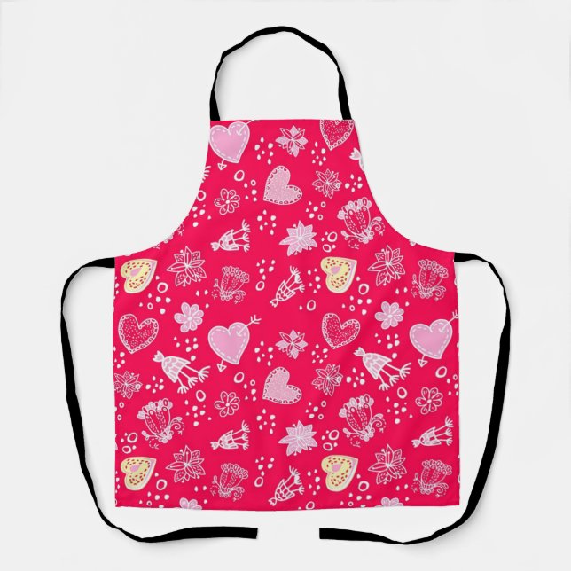Hearts pattern apron (Front)