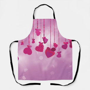 Hearts pattern apron